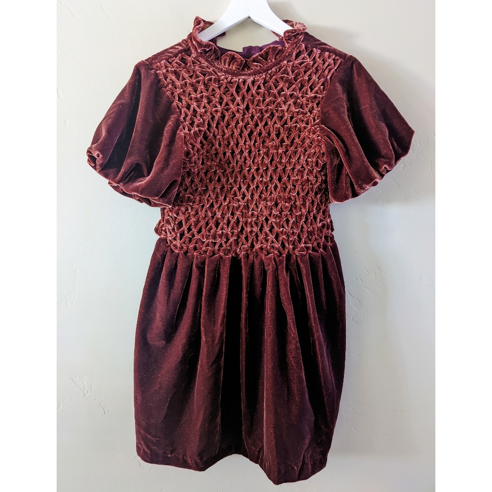 Free People Gum Drop Mini Dress Chocolate Velvet Babydoll Tunic Open Back Boho
